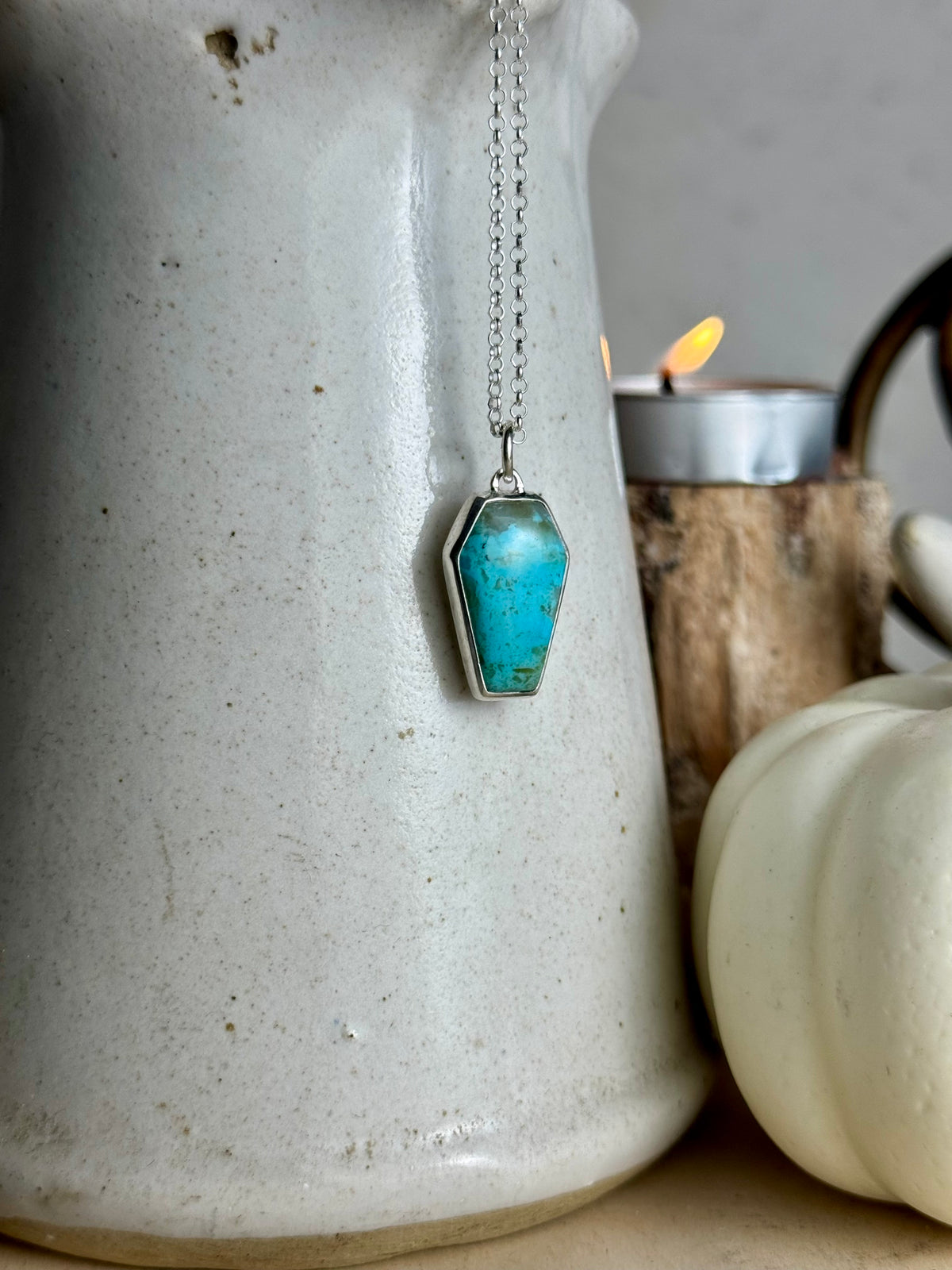 Turquoise Coffin Necklace