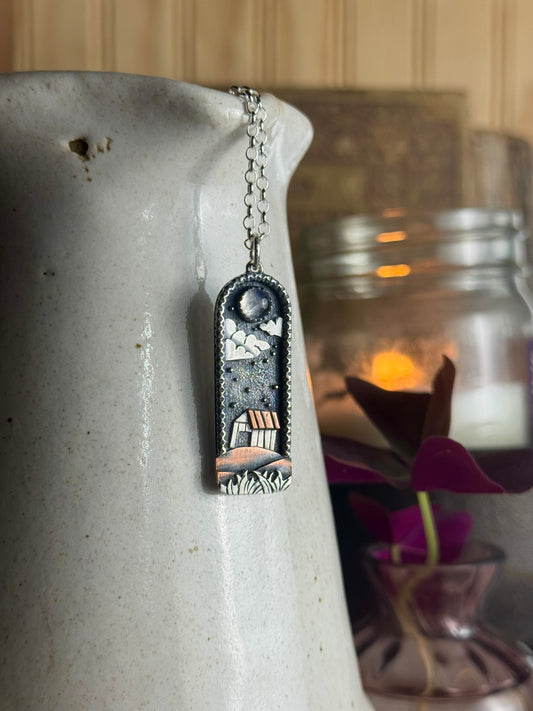 Tobacco Barn Necklace with Stars