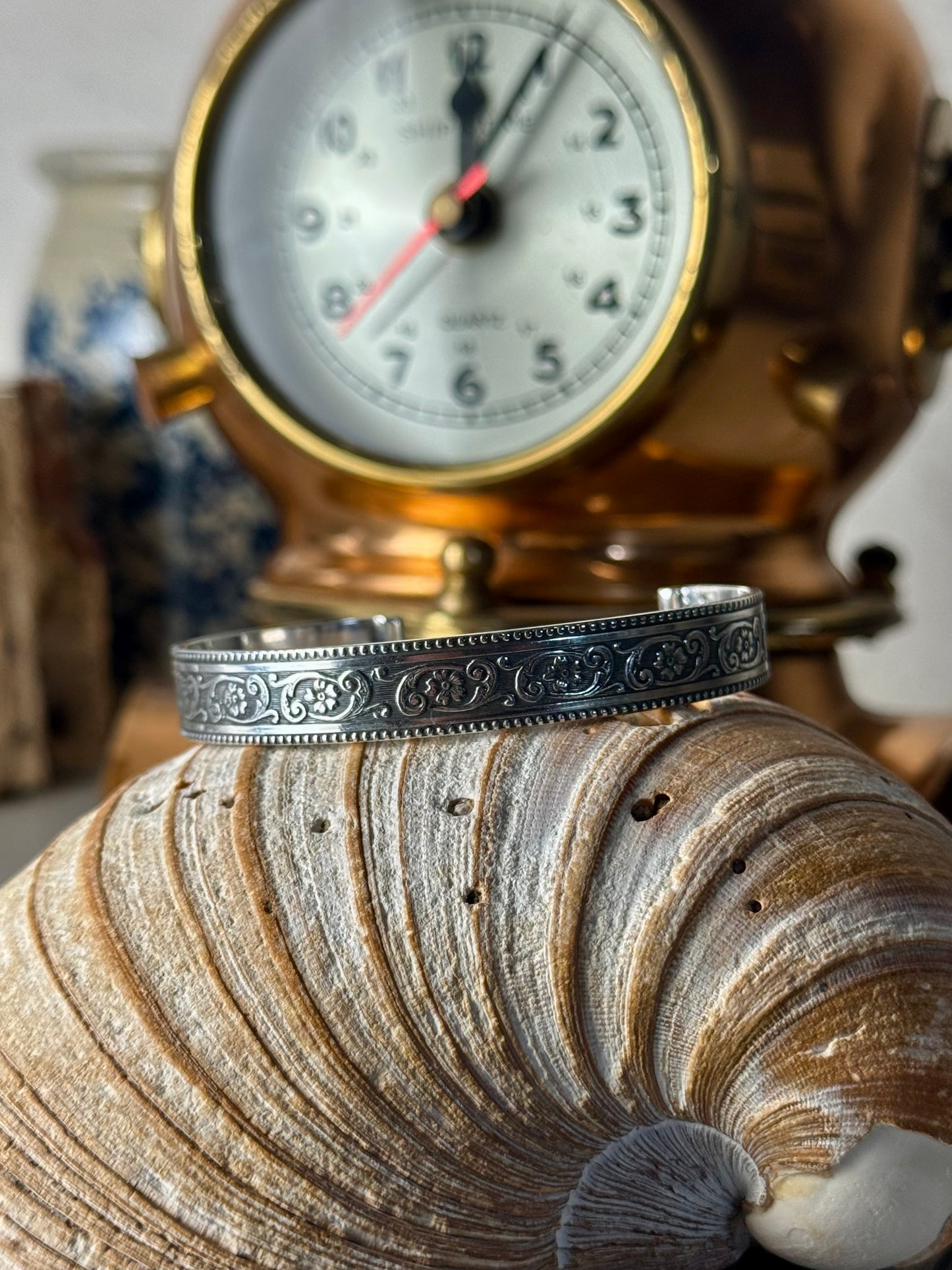 Size Small 5.5” Flower Filigree Cuff