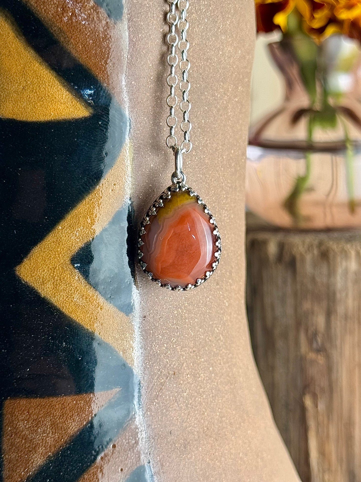 Orange Kentucky Agate Necklace