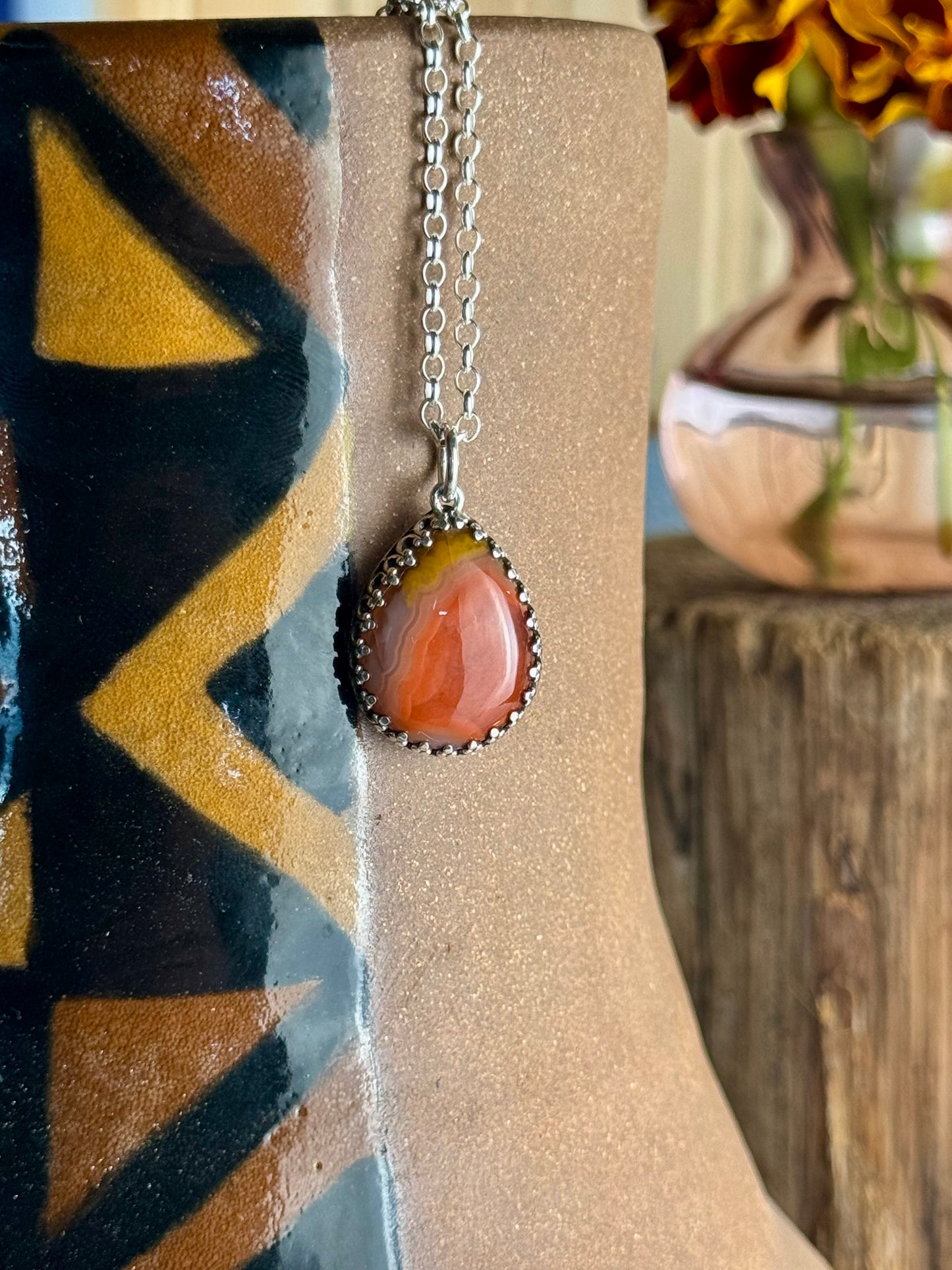 Orange Kentucky Agate Necklace