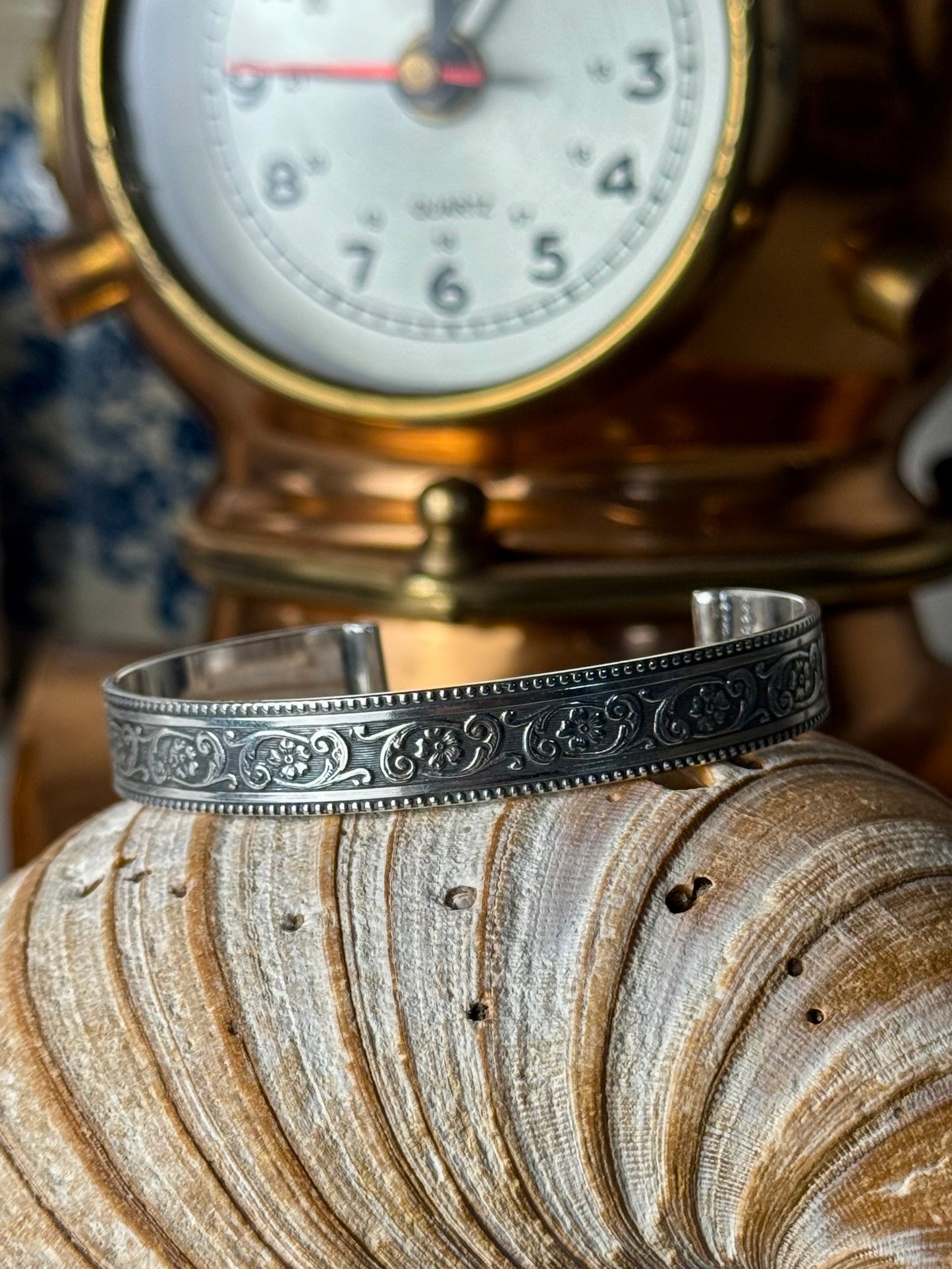 Size Small 5.5” Flower Filigree Cuff