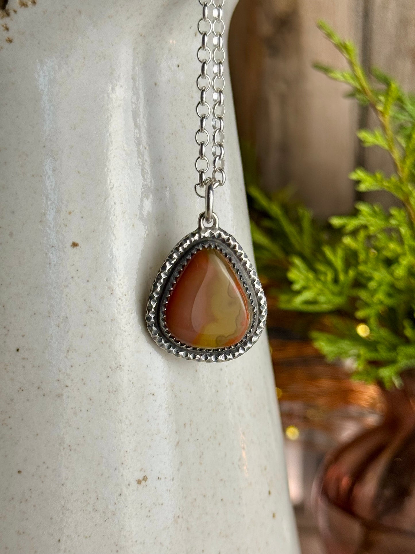 RESERVED FOR JOHN Pink Kentucky Agate Necklace (Rare Color) 18” Chain