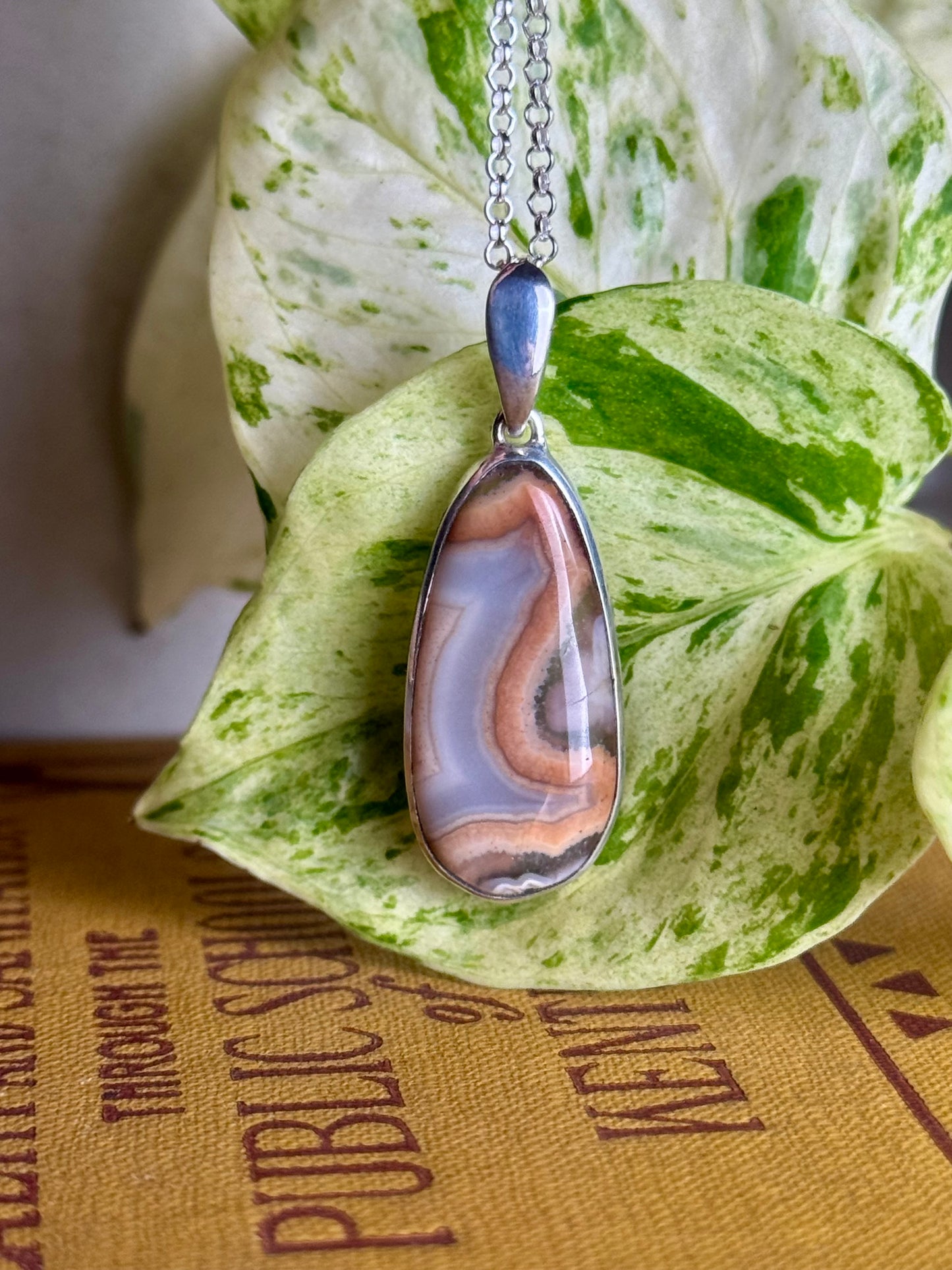 Pulaski County Agate Necklace Open Back