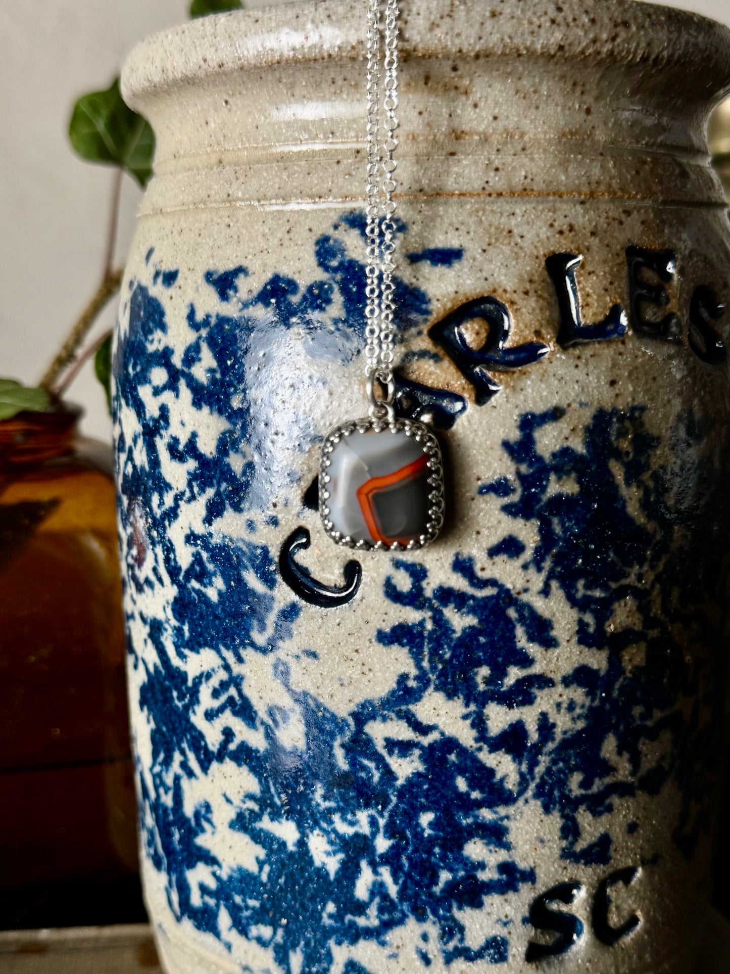 50% off Red KY Agate Necklace with Fracture