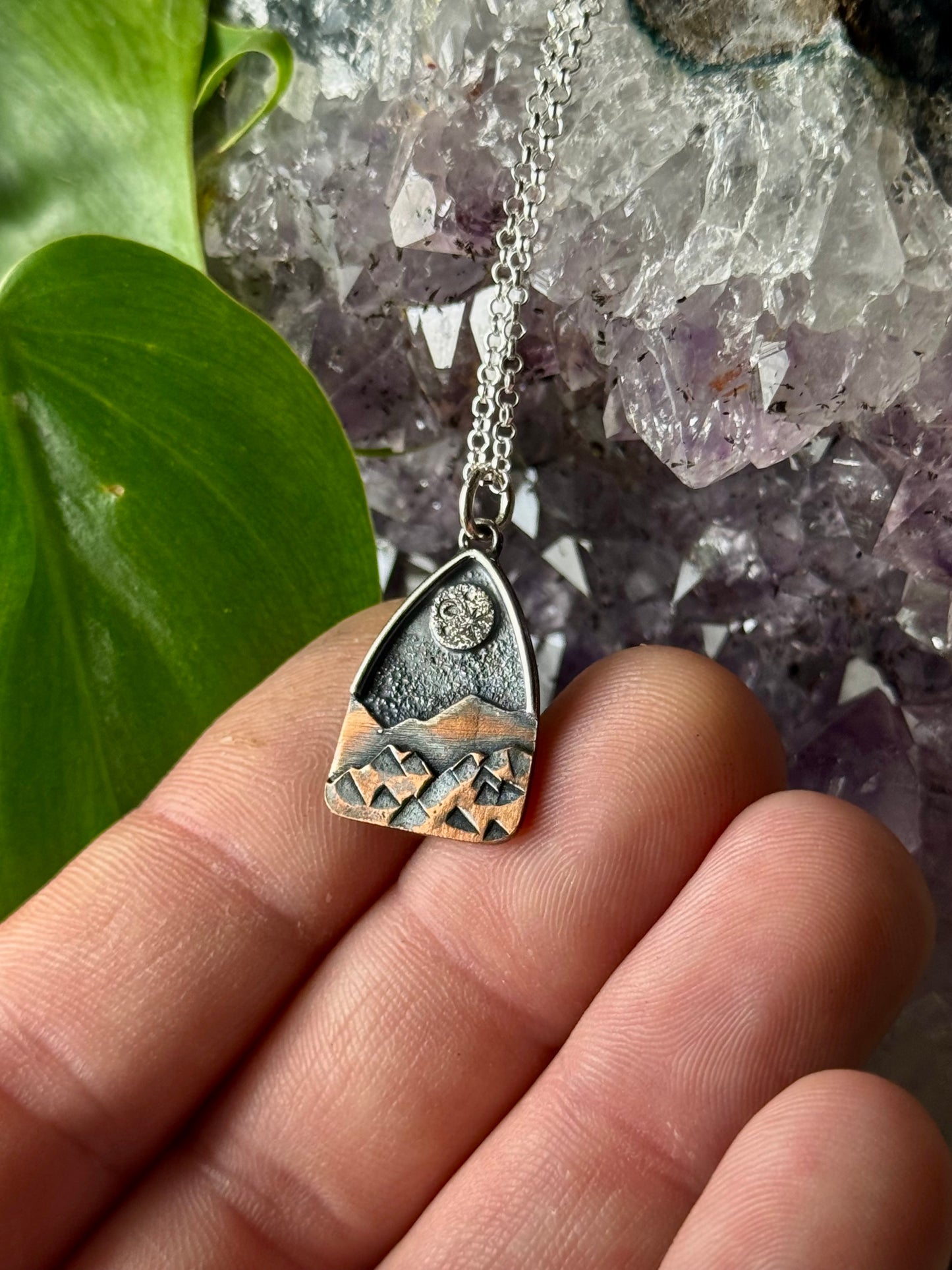 Full Moon Appalachian Mountain Necklace