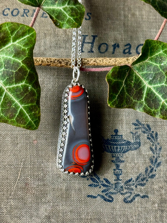 Red and Black KY Agate Necklace