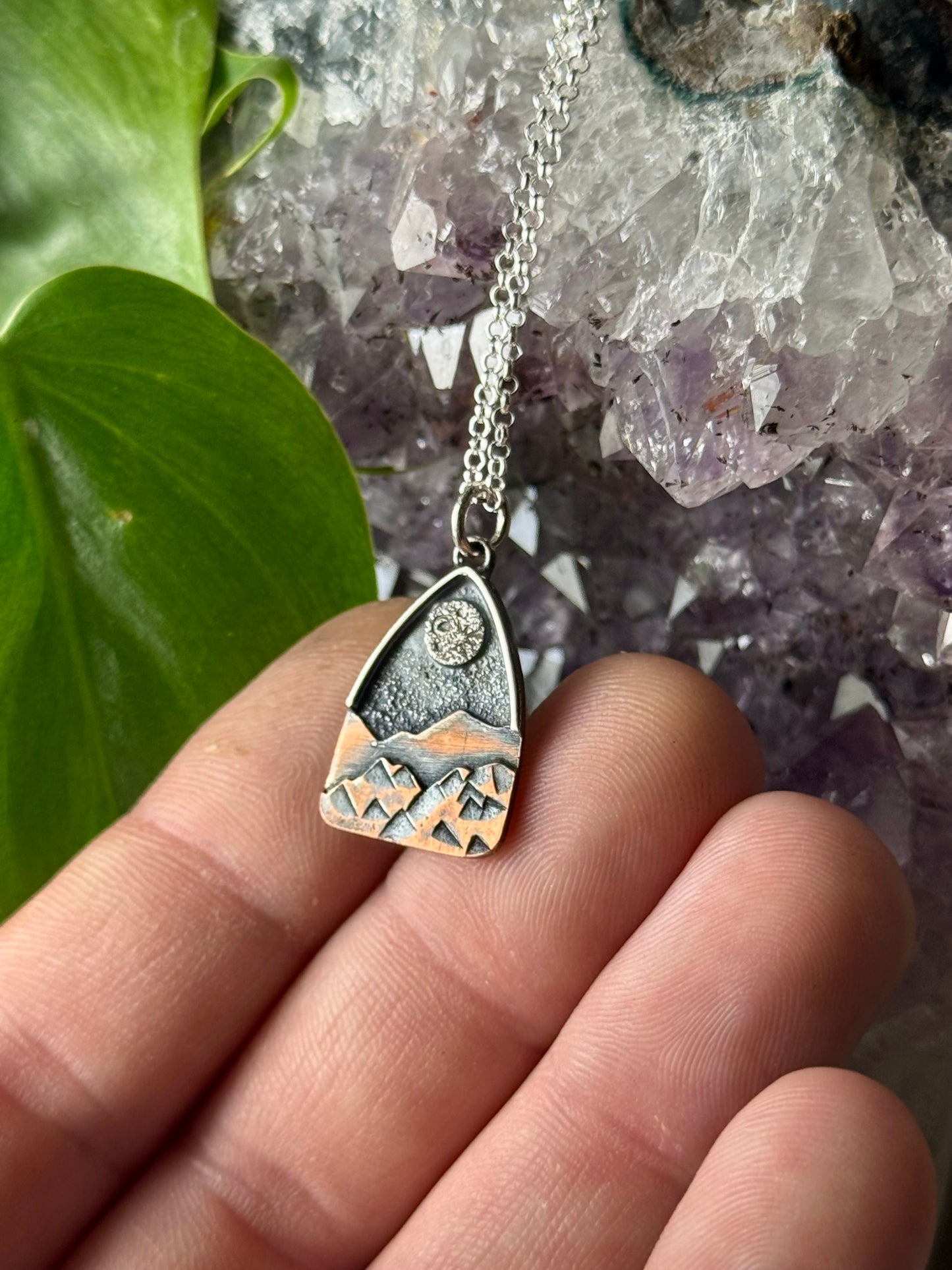 Full Moon Appalachian Mountain Necklace