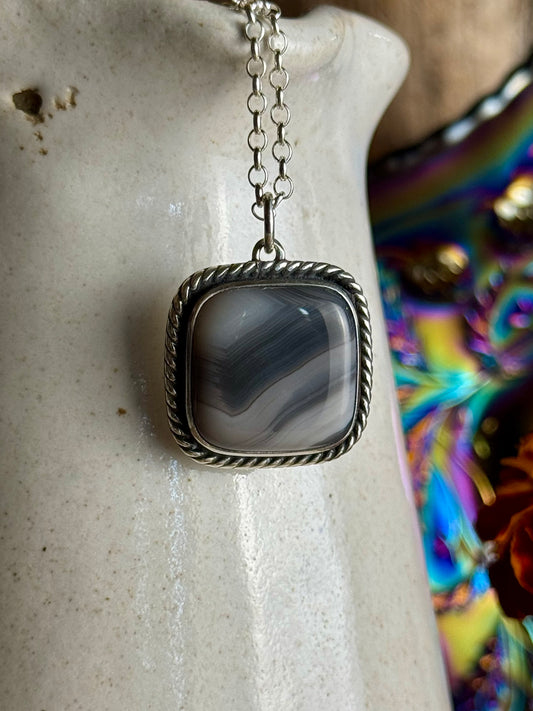 Square Grey Kentucky Agate