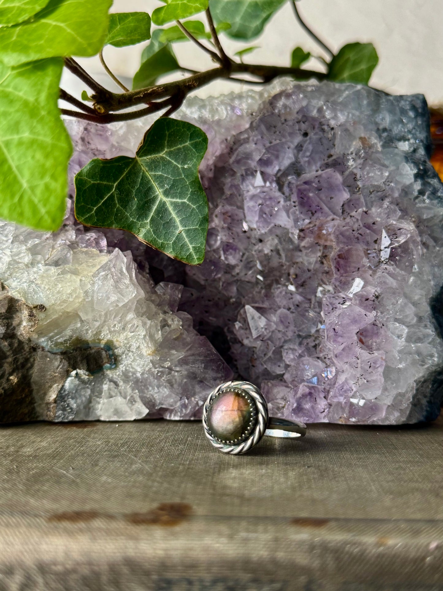 Purple Labradorite Ring 8