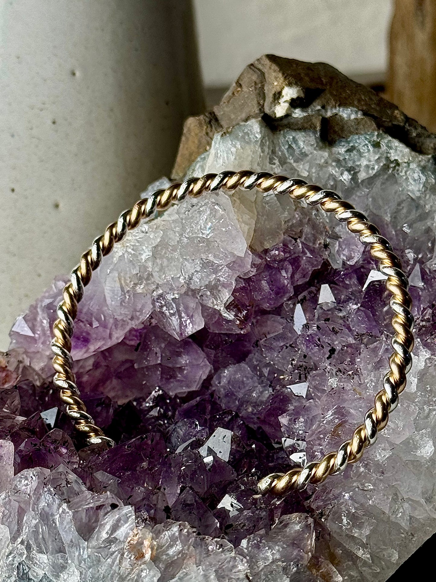 Gold and Silver Twisted Cuff