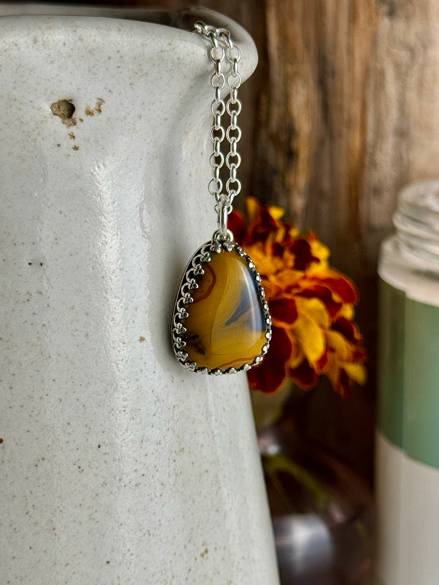 Yellow Kentucky Agate Necklace