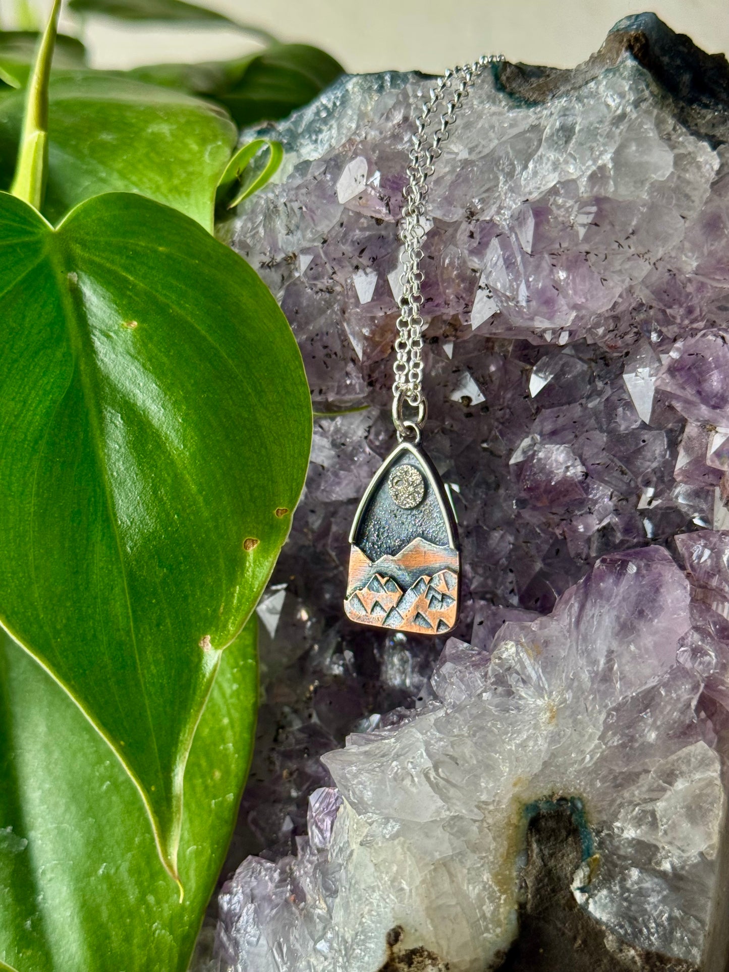 Full Moon Appalachian Mountain Necklace