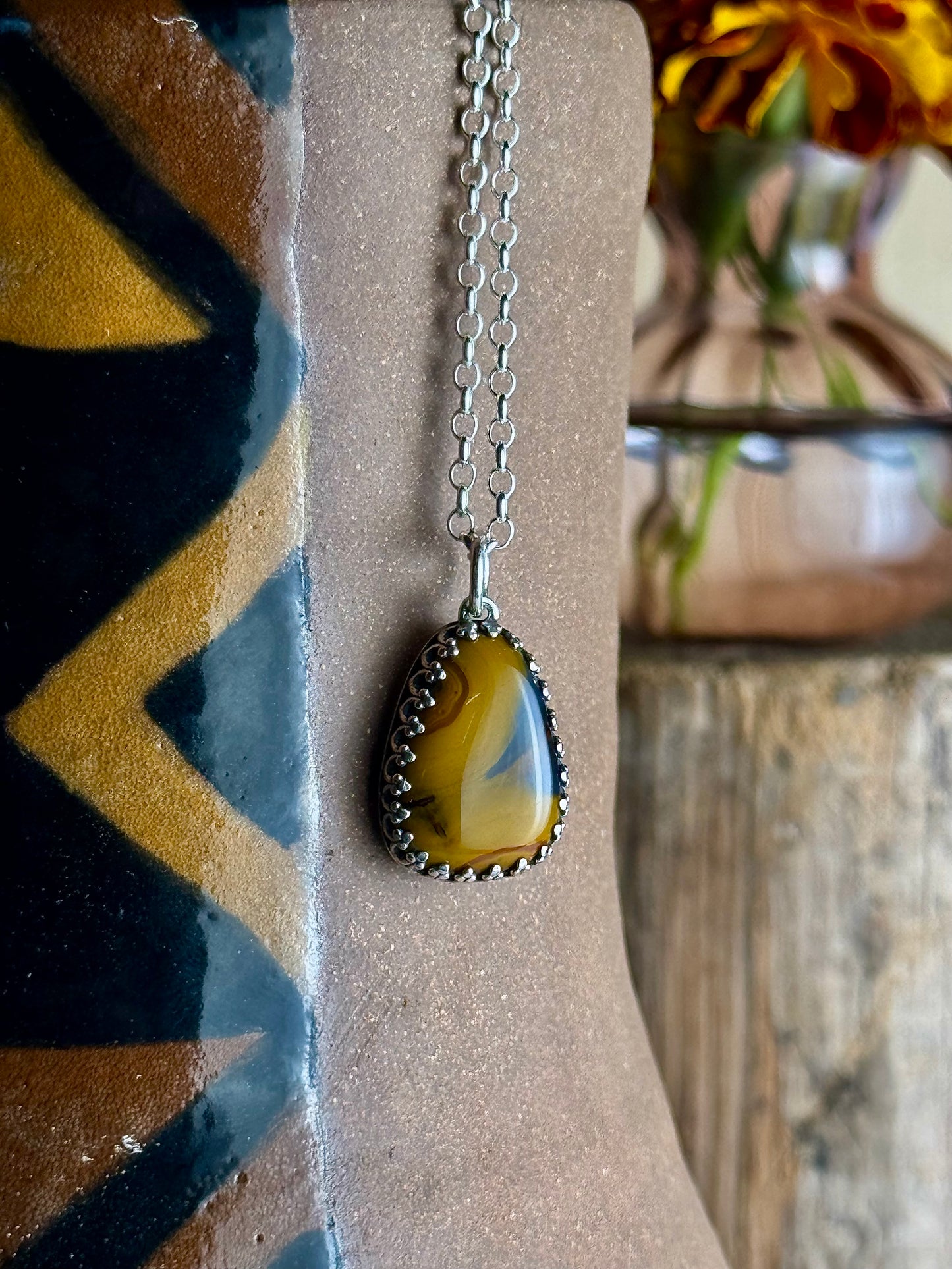 Yellow Kentucky Agate Necklace