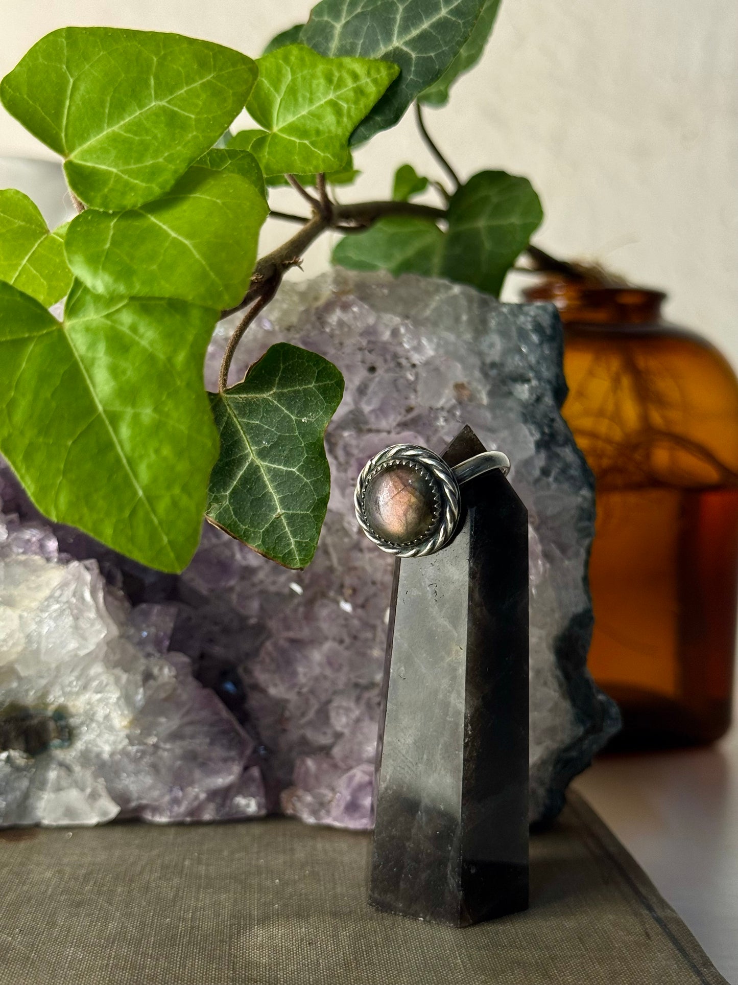 Purple Labradorite Ring 8