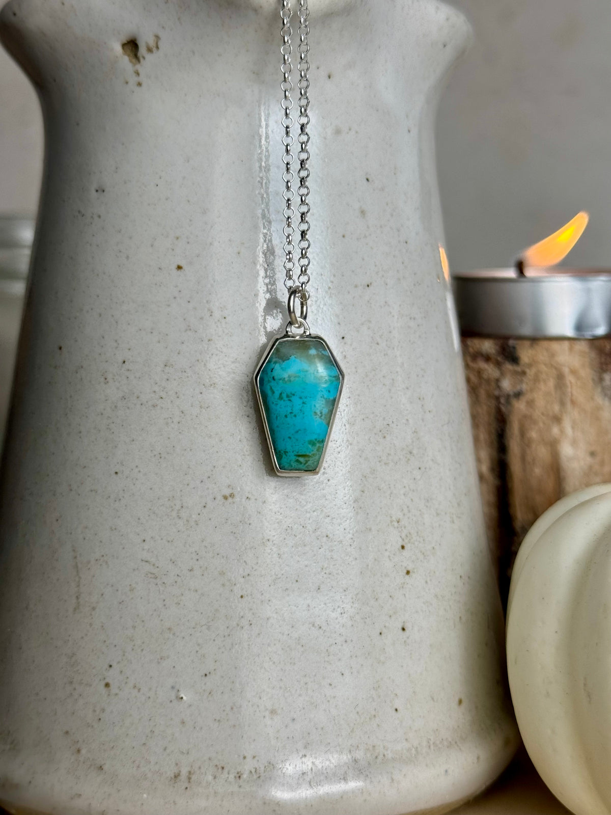 Turquoise Coffin Necklace