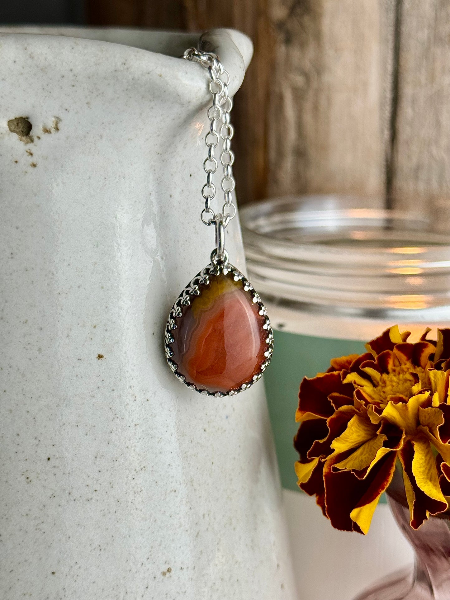 Orange Kentucky Agate Necklace