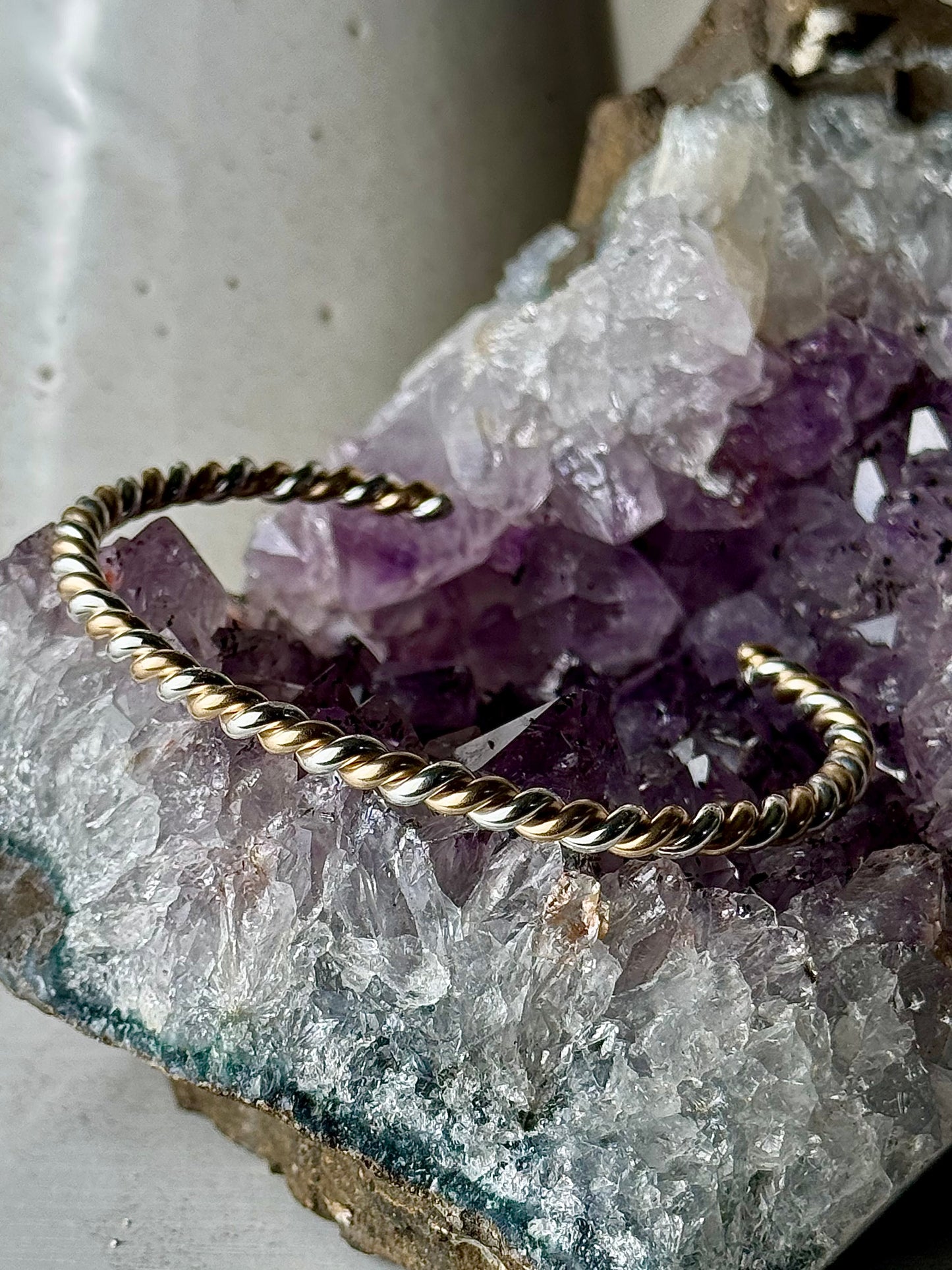 Gold and Silver Twisted Cuff