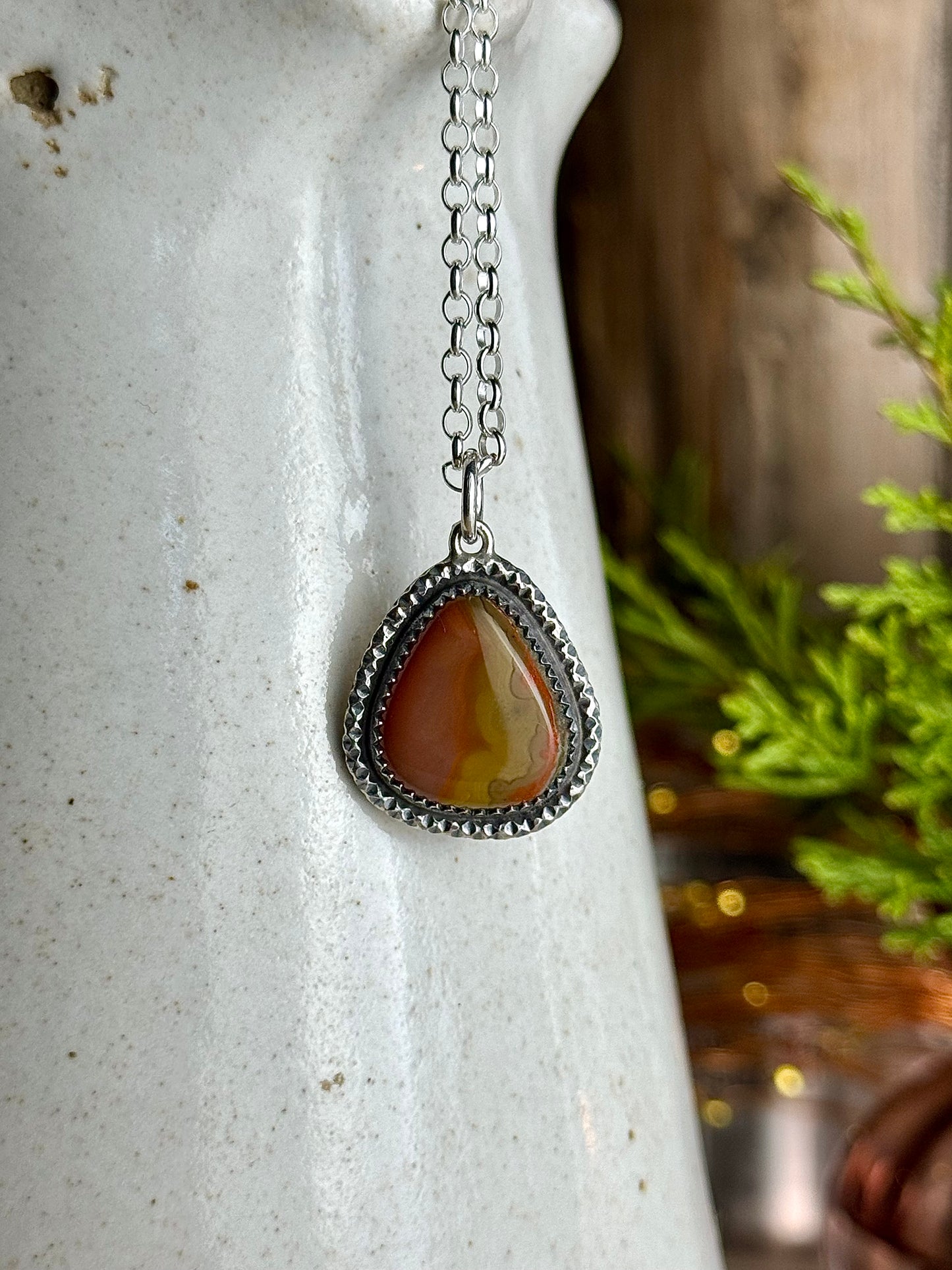 RESERVED FOR JOHN Pink Kentucky Agate Necklace (Rare Color) 18” Chain