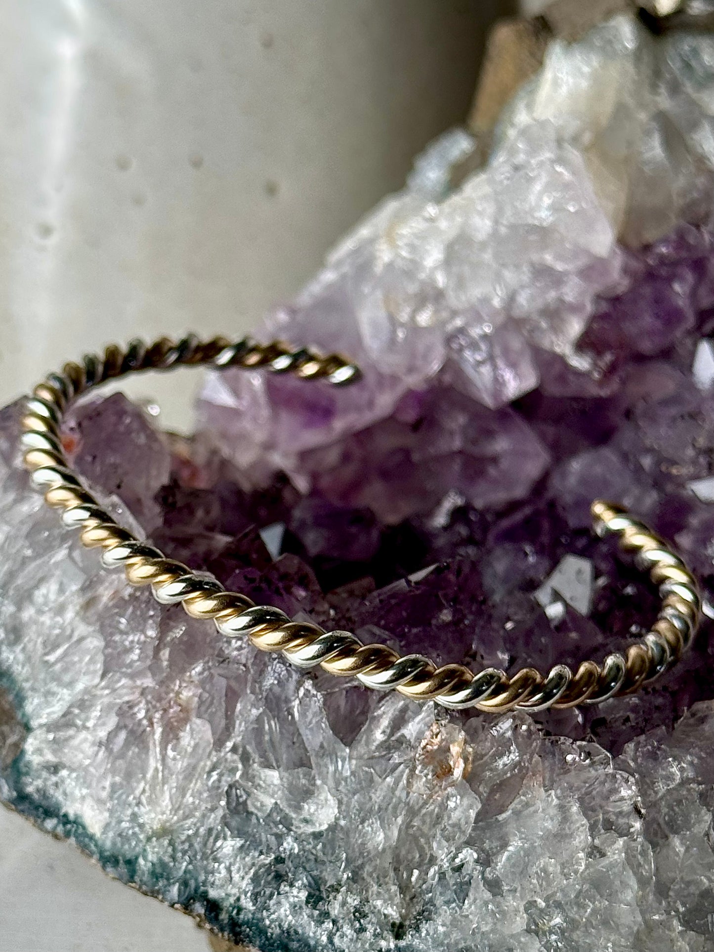 Gold and Silver Twisted Cuff