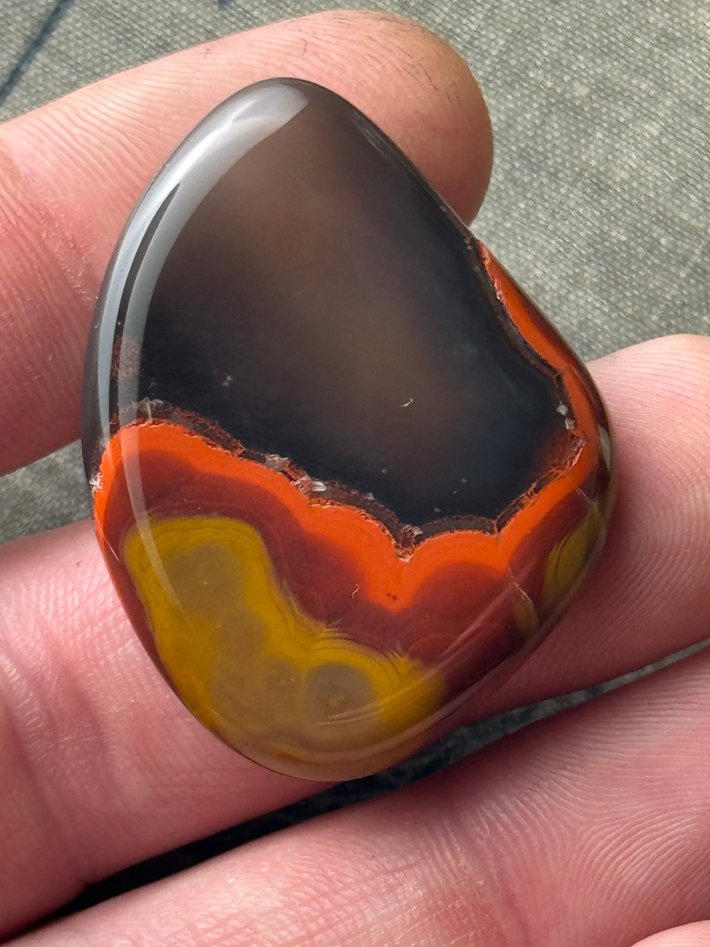 Large Red and Black Kentucky Agate Cabochon