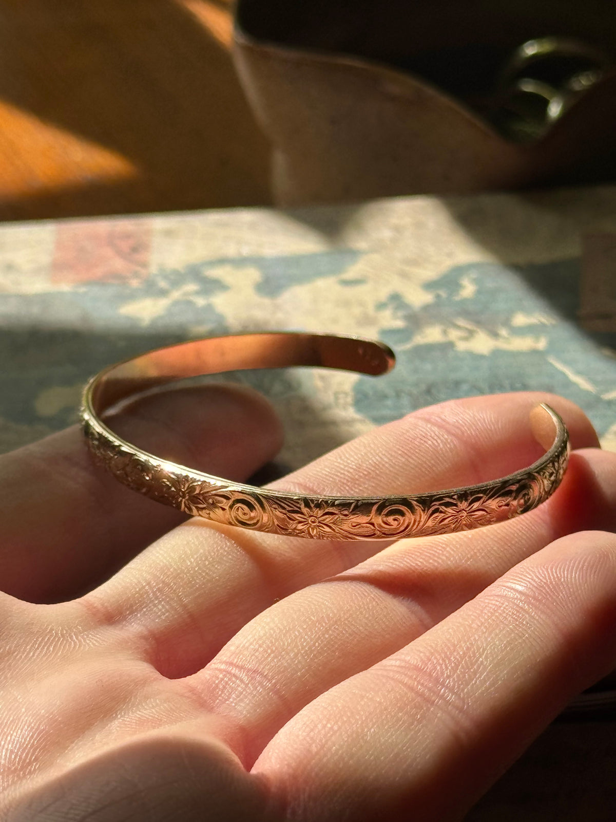 Flower Spiral Cuff 14k GF