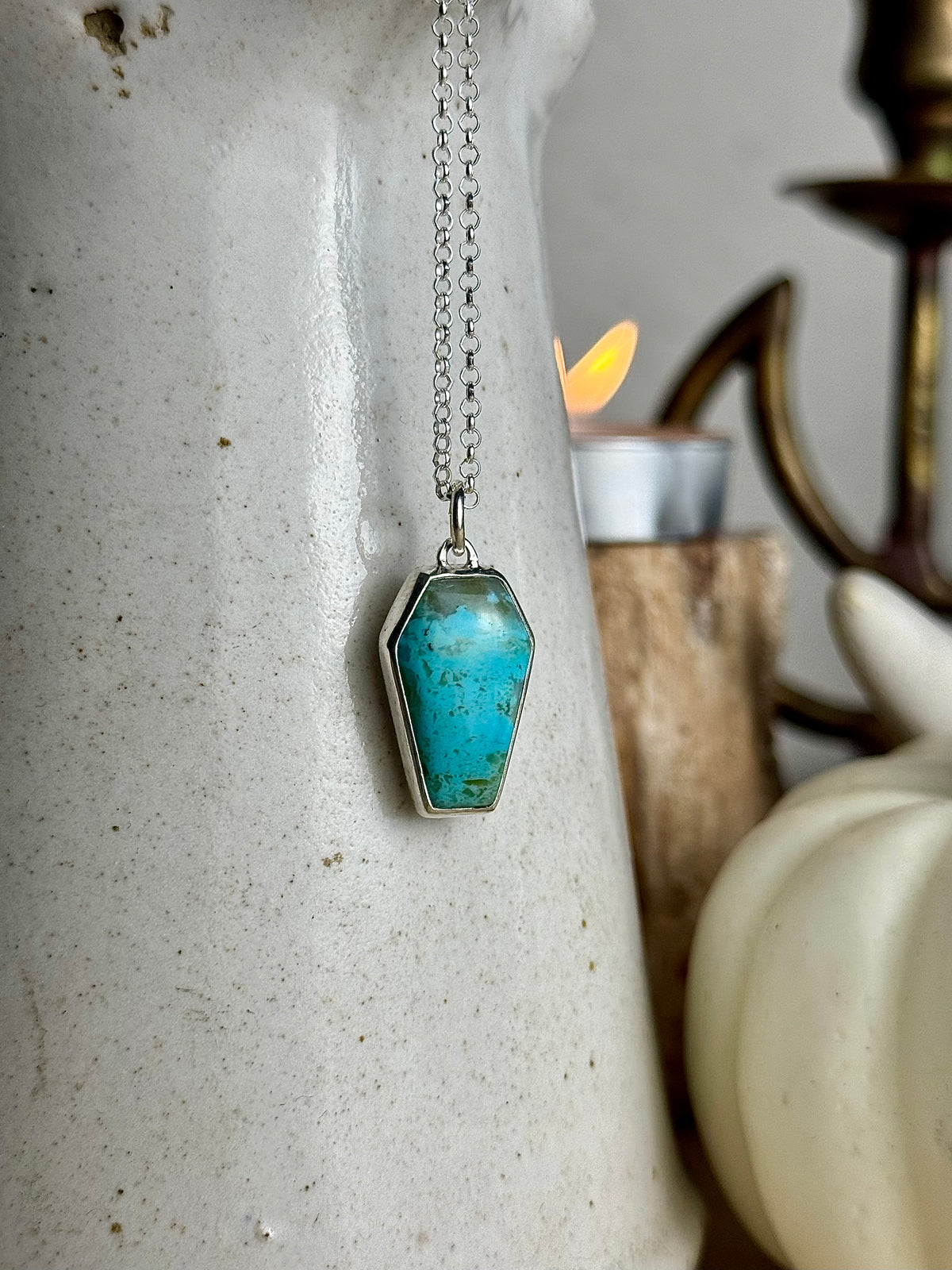 Turquoise Coffin Necklace