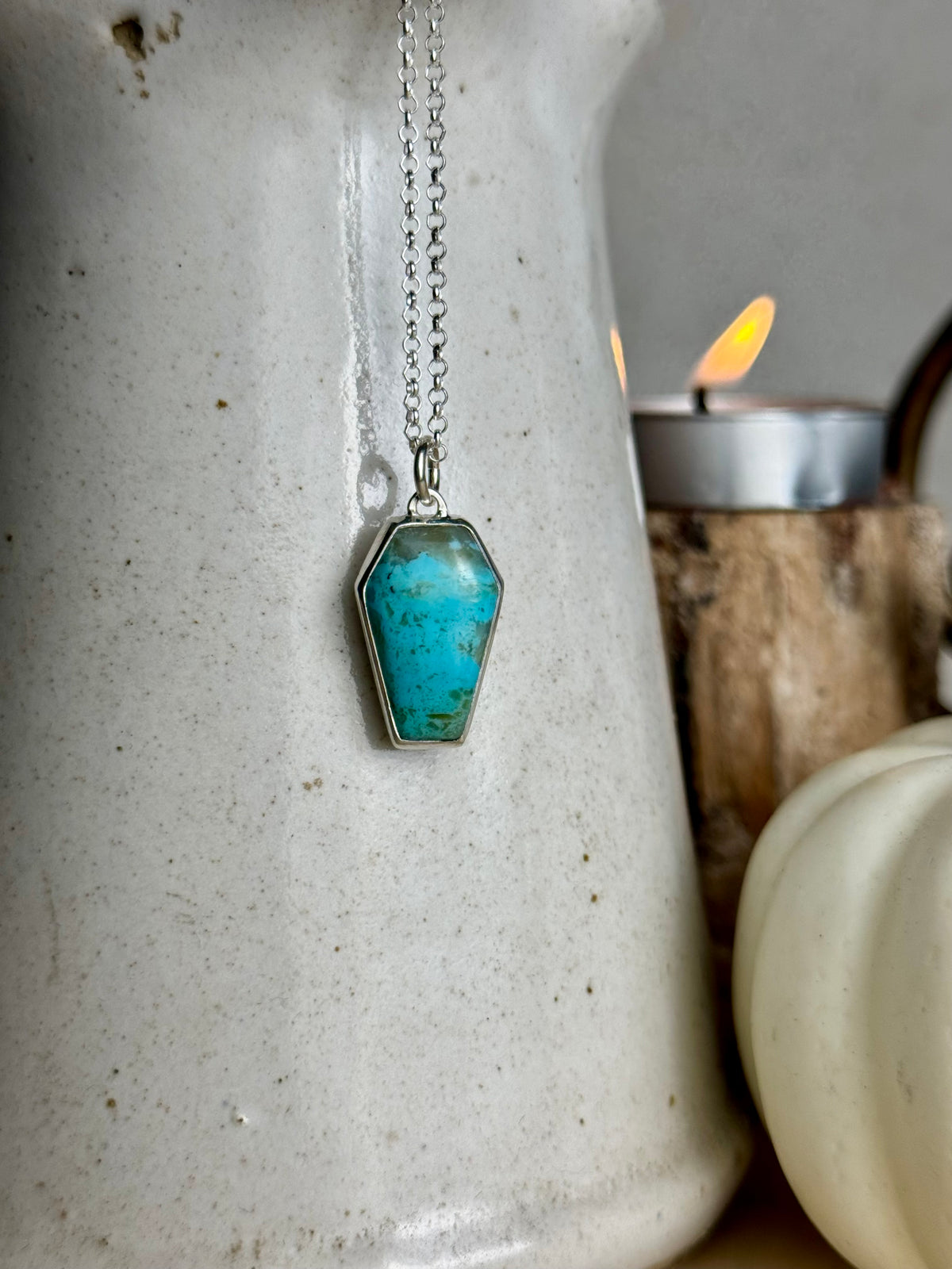 Turquoise Coffin Necklace