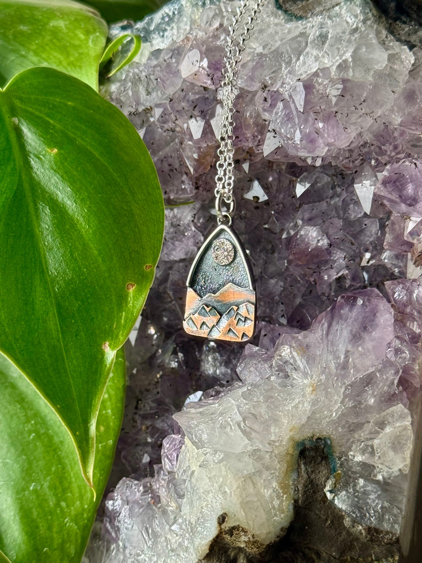 Full Moon Appalachian Mountain Necklace