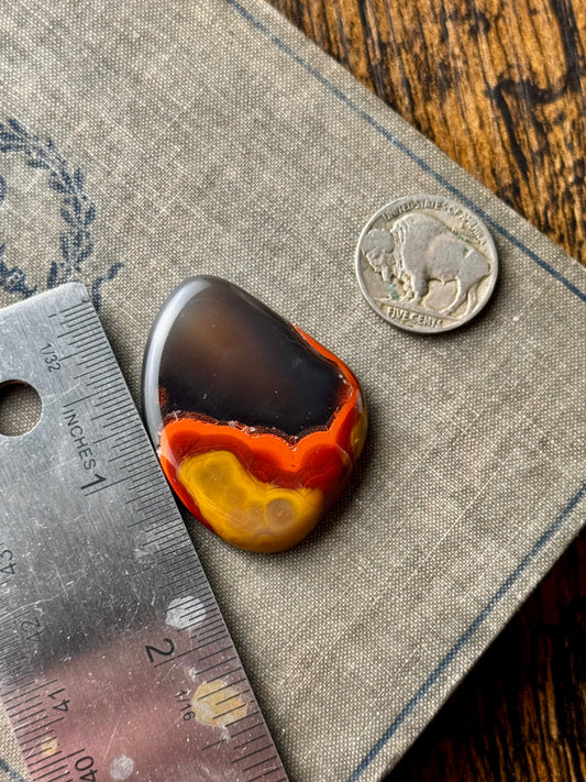 Large Red and Black Kentucky Agate Cabochon