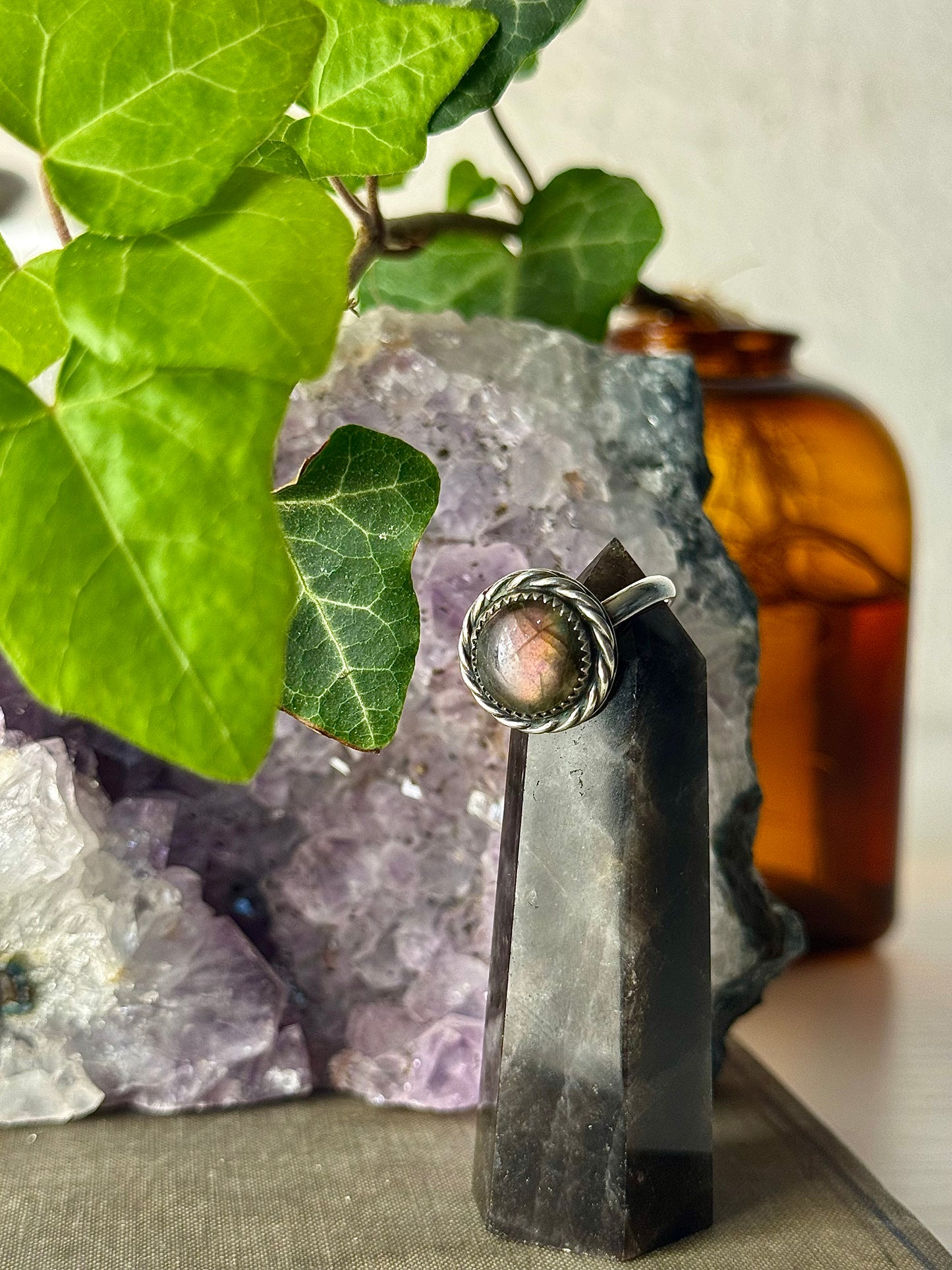 Purple Labradorite Ring 8