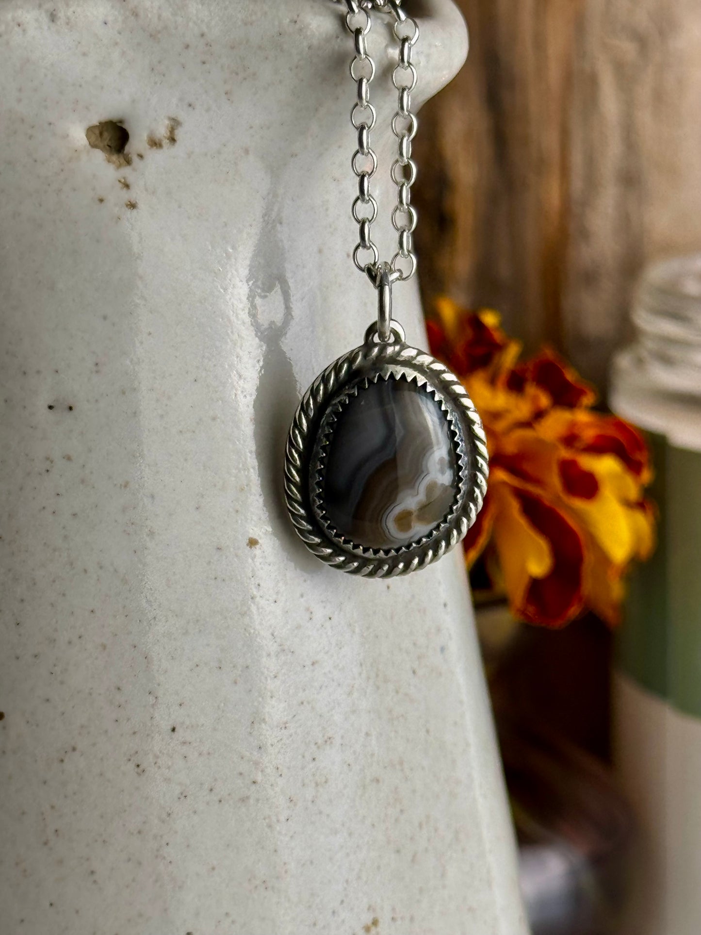 Grey Kentucky Agate Necklace