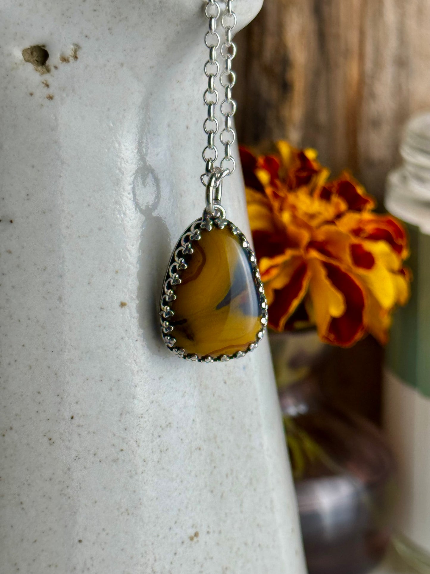 Yellow Kentucky Agate Necklace