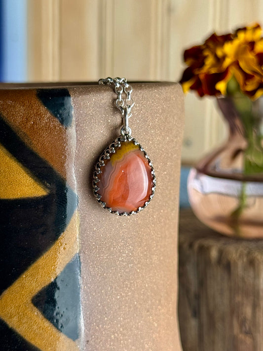 Orange Kentucky Agate Necklace