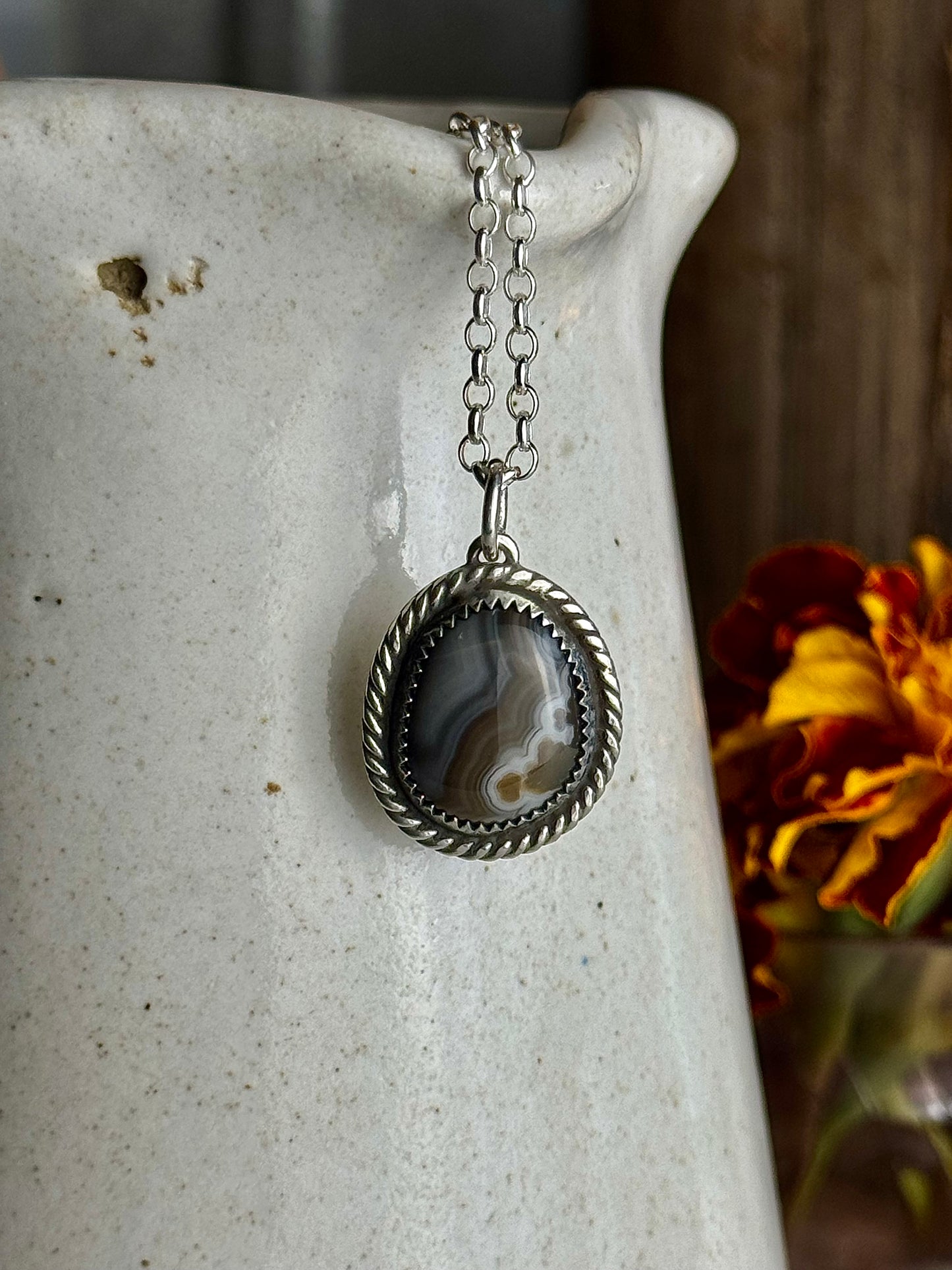 Grey Kentucky Agate Necklace