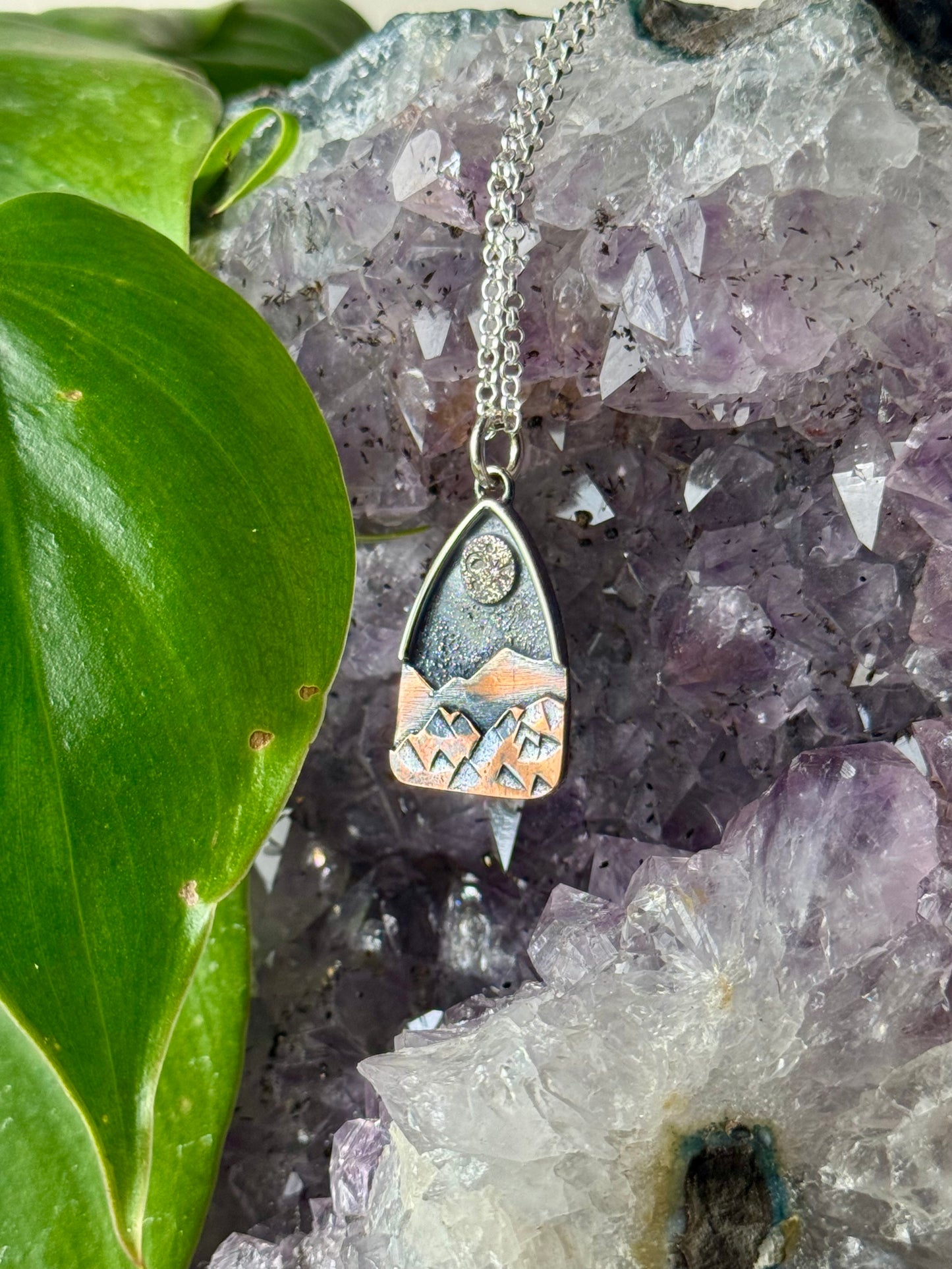 Full Moon Appalachian Mountain Necklace