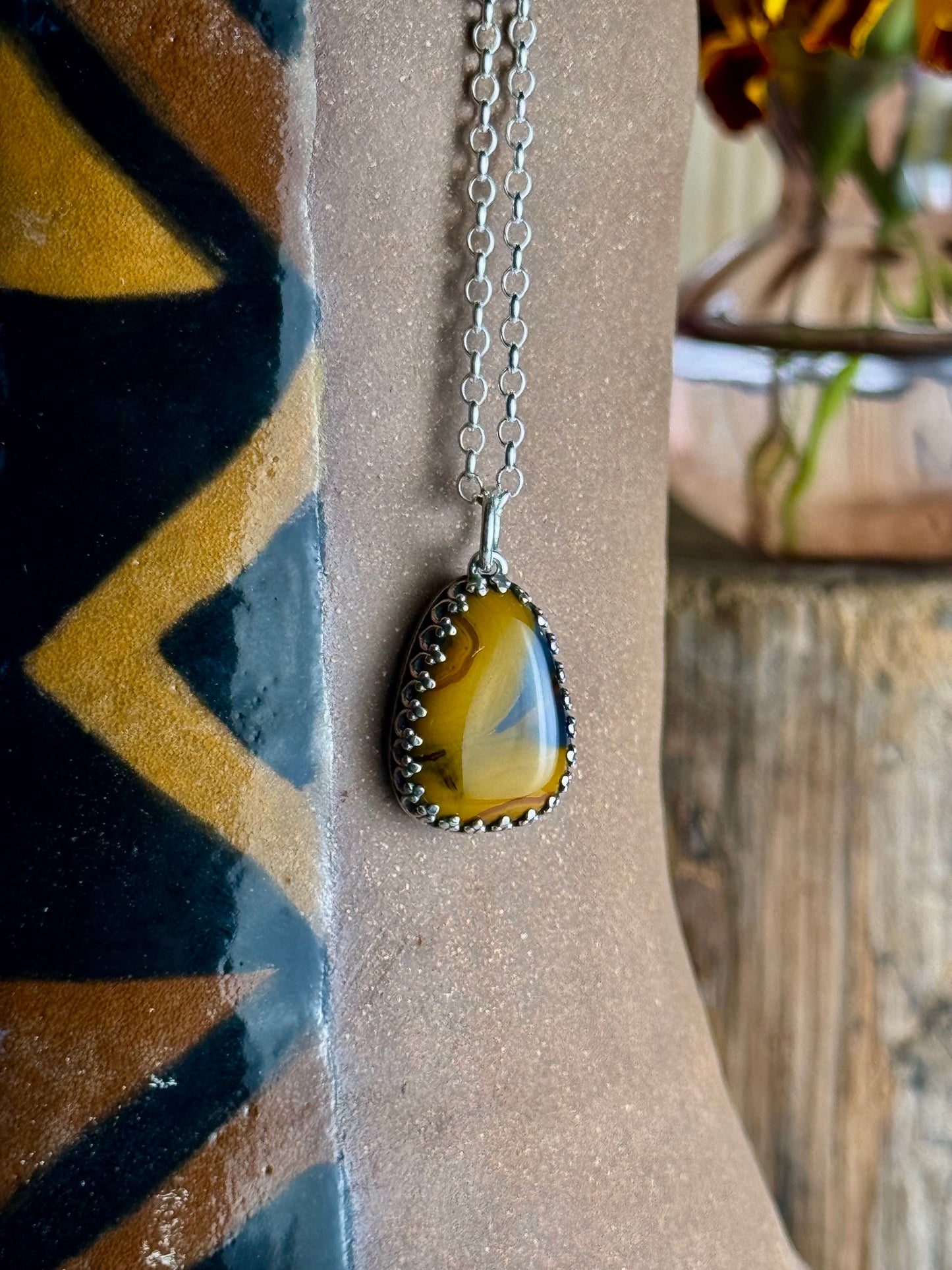 Yellow Kentucky Agate Necklace
