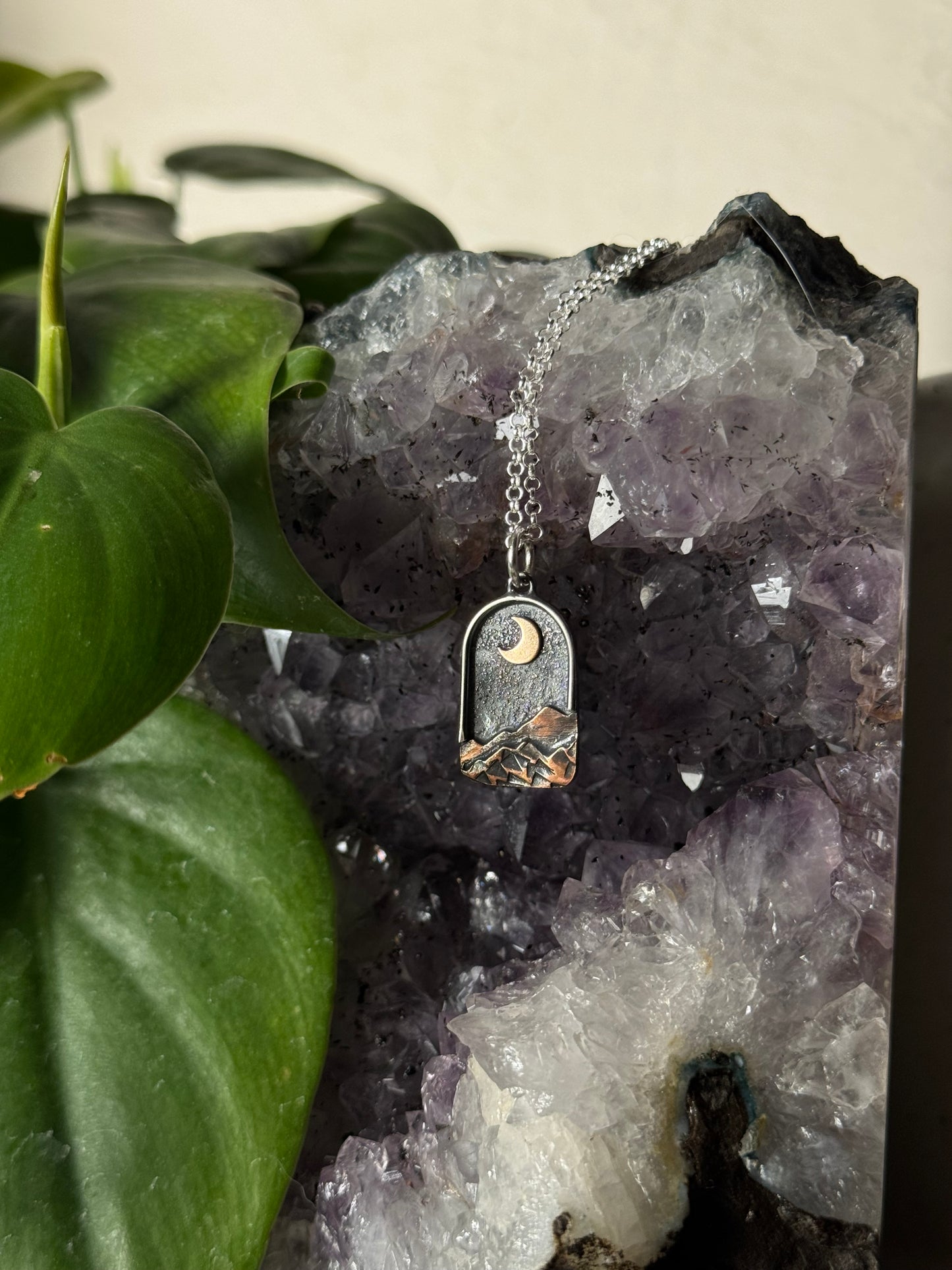 Gold Moon Appalachian Mountain Necklace