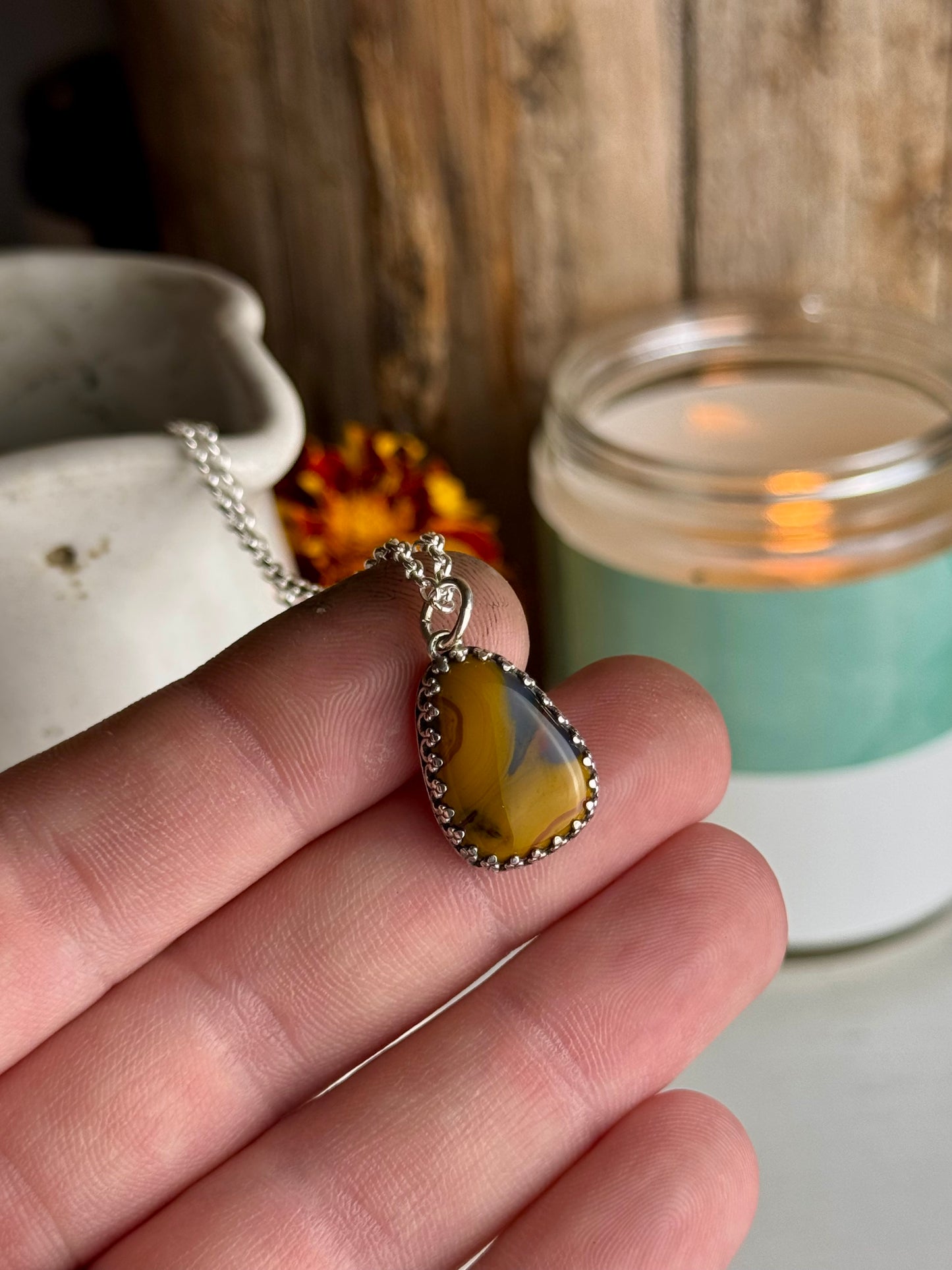 Yellow Kentucky Agate Necklace