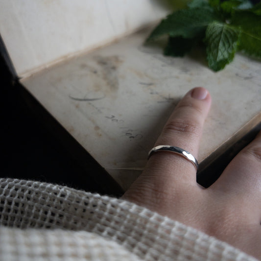 Hammered Silver Ring, Sterling Silver Band, Handmade Silver Ring, Sterling Silver Jewelry, Wedding Band Replacement, Silver Hammered Band