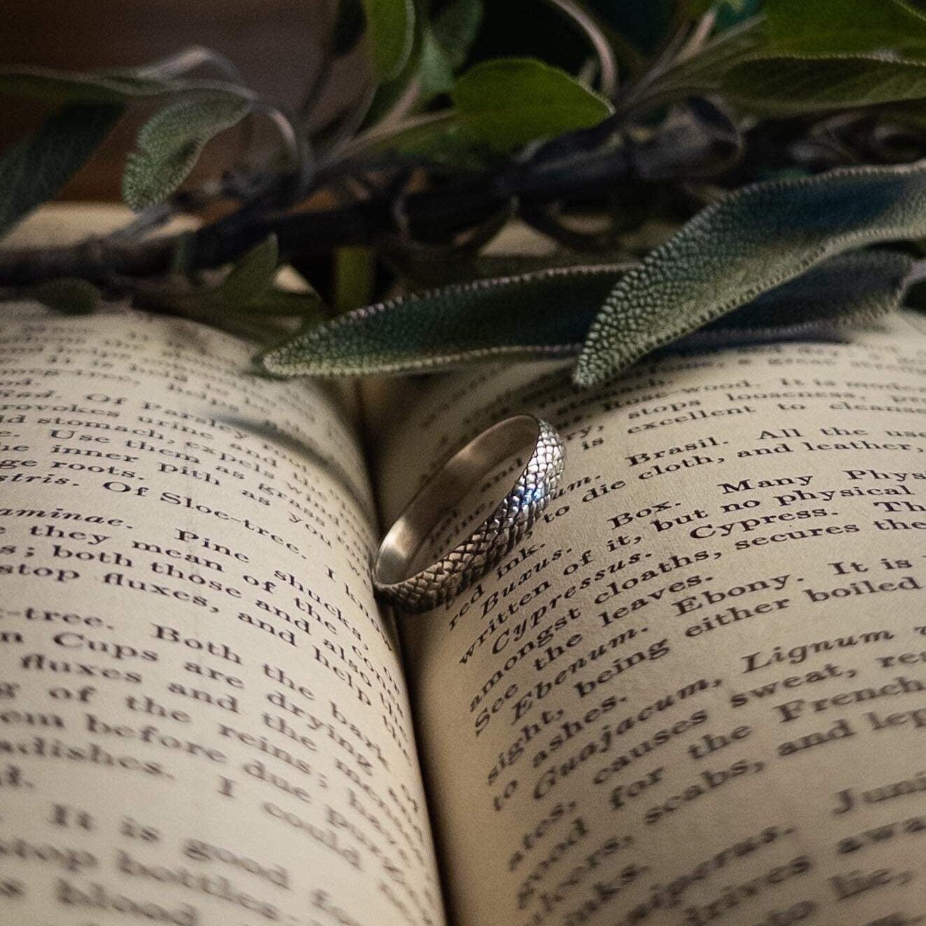 Snakeskin Dragonscale Handmade Sterling Silver Ring Band - Handcrafted Jewelry Wedding Artisan Stacker Minimalist Jewelry