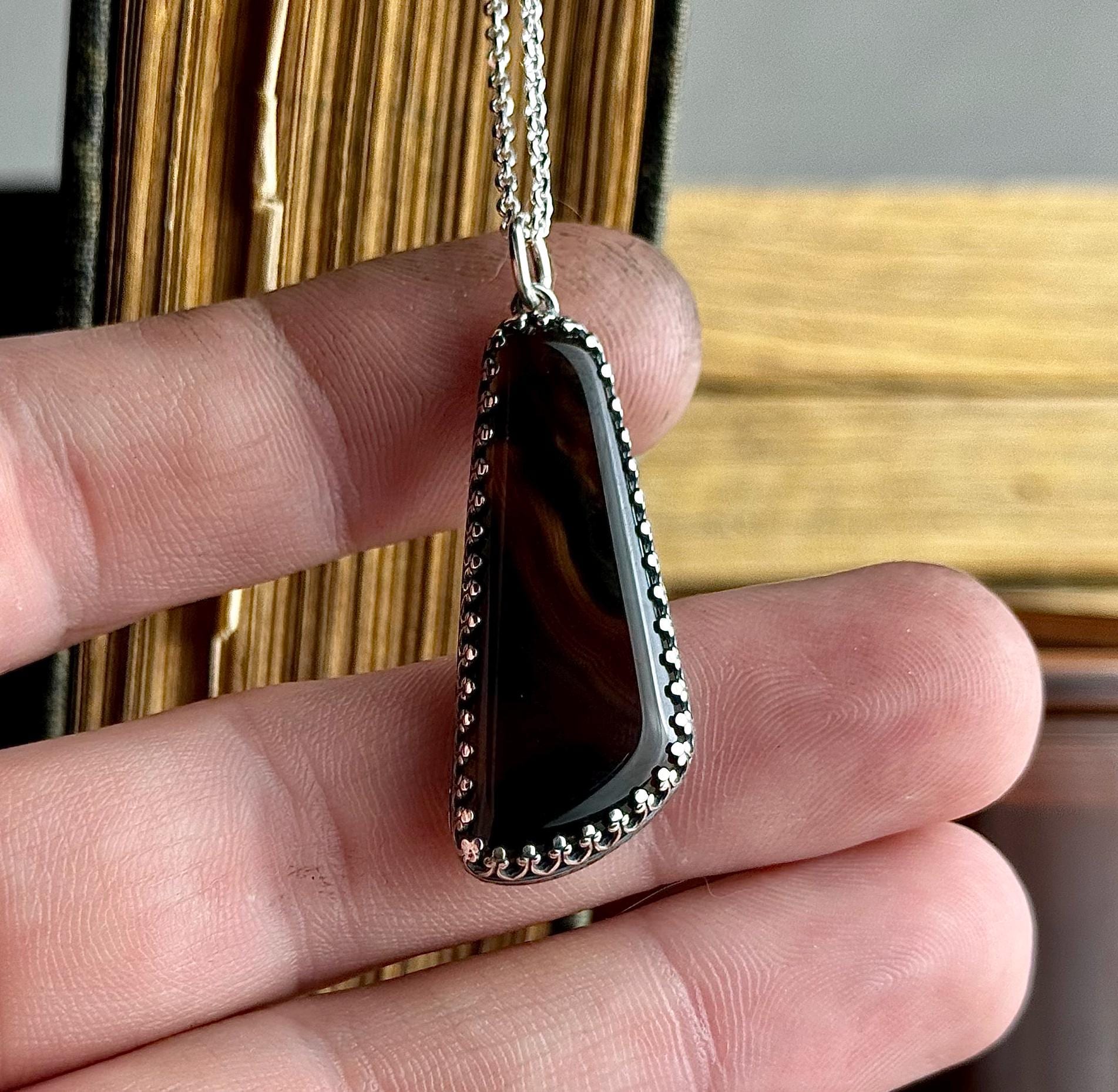 Black Agate Necklace, Agate Necklace, Black Stone Necklace, Wing Necklace, Black Stone Necklace, Natural Stone Necklace, Wing Pendant, Stone