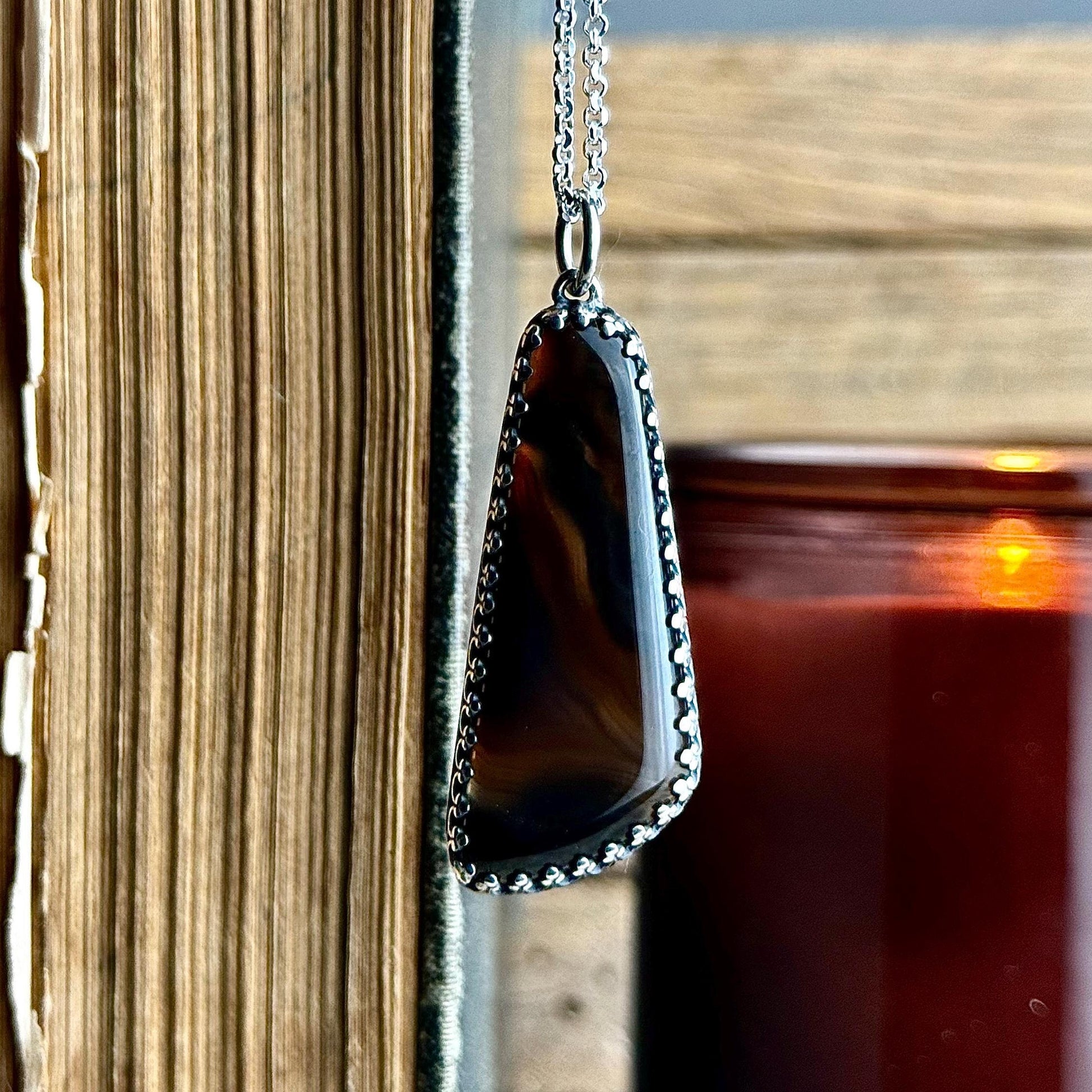 Black Agate Necklace, Agate Necklace, Black Stone Necklace, Wing Necklace, Black Stone Necklace, Natural Stone Necklace, Wing Pendant, Stone